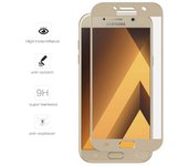 Tumundosmartphone Protector Cristal Templado Frontal Completo Dorado para Samsung Galaxy A3 (2017) Vidrio