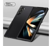 Carbon Fiber PU Leather Phone Case for Samsung Galaxy Z Fold 6 5 4 3 Fold6 Fold5 Fold4 Fold3 5G Hard Plastic Shockproof  Cover