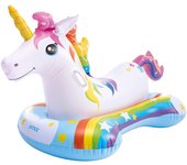 Flotador unicornio para niños hinchable con asas de sujección.