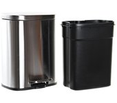 Dcasa Cubo de basura, Papelera de cocina mate plateada de acero inoxidable de 12 litros