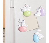 Juego de 4 pegatinas para nevera con forma de conejito de Pascua de primavera, miniimán para nevera, decoración para fiesta de Pascua