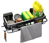 Accesorios de baño Rack de almacenamiento de espacio de aluminio herradora de fregadero Esponja trapo Organizador autoadhesivo accesorio de baño estante cosmético