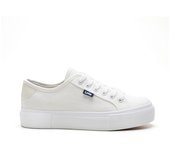 Lois 61392 Zapatillas de lona para mujer blancas en textil con cordones 61392-006