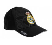 Gorra Real Madrid color negra con escudo color bordado adulto ajustable producto oficial RM3GO45