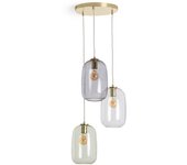 Ledkia Lámpara Colgante Cristal Vintage con Tulipas Ahumadas