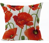 Funda de cojín de flores de algodón para decoración de sofá, funda de almohada decorativa, funda de cojín de 45 x 45 cm/17,55 x 17,55 pulgadas