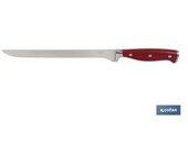 Cofan Cuchillo Jamonero/Salmonero Hoja 25cm Modelo Aguacejo Rojo - Utensilio de Cocina Especial