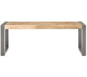 vidaXL Mesa de centro madera de mango rugosa 110x60x40 cm Negro, Gris, Mesita de Salón o Comedor o Auxiliar Mesa de Café Meuble Salón
