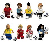 8pcs / Set Super Star Minifigures Toy Football Player Building Blocks Shytmv