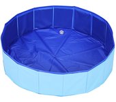Piscina para Mascotas Piscina para Perros Mesa de Arena para Gatos Lavabo de baño Piscina Plegable, Azul, (30x10 cm)