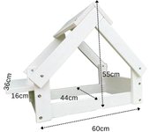 Skraut Home - Caseta para Perro de Interior y exterior - Cama  para mascota con Estructura de Madera, Perros y Gatos Pequeños y Medianos, con Soporte para 2 Cuencos, Casa para Gatos, Perros
