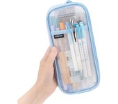 Bolsa de Papel transarente multinacional para viaje, Escuela, adolescentes y niñas (Azul)