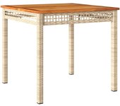 Mesa de Jardín sintético Madera Acacia Beige 80x80x75 cm