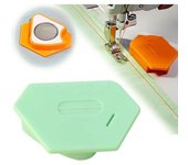 Guía de costura magnética para máquina de coser, guía de costura multifuncional poligonal, guía de dobladillo con escala, accesorios universales para máquina de coser, pie guía de costura (3 piezas)