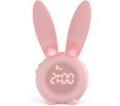 Reloj despertador digital para niños y niños, Reloj despertador with form de conector, Luz LED para Despertar a las niños, Reloj de Mesita de Noche (Pink)