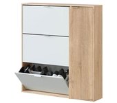 Hogardecora Armario Zapatero Pasillo o Dormitorio 3 Trampones y 1 Puerta Vertical Acabado Madera Roble Natural 106cm - Versátil Diseño Elegante