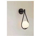MOV LED Bola Redonda Luz de la pared interior Negro Luz de la pared ajustable Vidrio metal Modern Dormitory lámpara para Dormitory Gota de Agua dormitorio lámpara E27