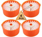 Paquete de 4 Elementos filtrantes para BLACK + DECKER BSV2020 BSV2020G BSV2020WAPB aspirador más ligero Eléctrica