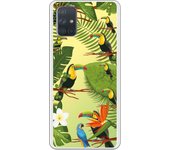 Funda compatible con Samsung Galaxy A71 - Tucanes fondo Verde