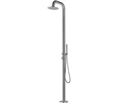 Sinado Pula Ducha De Jardín De Acero Inoxidable 316L Con Ducha De Mano H 230 Cm Arce Inoxide Satinado Ducha Con Suministros De Agua Fría y Caliente