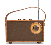 Altavoz Bluetooth creativo y vintage de madera para exteriores y camping estéreo portátil con soporte de USB para decoración del hogar