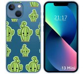 Funda Silicona Transparente compatible con iPhone 13 Mini (5.4) diseño Cactus Dibujos