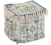Puff DKD Home Decor Casablanca Azul Flecos 40 x 40 x 40 cm
