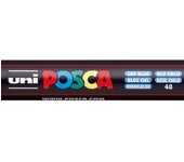 Posca Pc-5m Marcador de Pintura - Punta de Poliester - Tinta Base Al Agua - Resistente a la Luz - No Permanente - Color Azul Cielo (6 Uds)