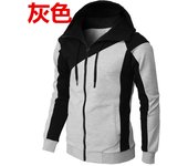 Chaqueta con cremallera de color en contraste de otoño e invierno, sudadera con capucha para hombre, moda informal para hombre, ropa deportiva de manga larga para hombre
