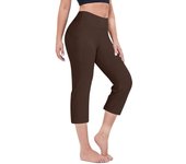 Women Elastic High Waist 3/4 Pant Casual Active Fit Wide Capris Leg Pants Trousers With Pockets Pants for Women Women’s Pants