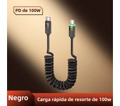 Toocki 5A100W Type C To Type C Cable Spring Retractable Car Phone Charger USB Fast Charge For iPhone 15 Xiaomi Samsung S23 Huawe