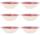 Quid Vita Peoni - Set 6 Boles Cerámico 18cm Rosa Brillo - Material Cálido y Natural