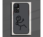 Art Matchstick Men Phone Case For Redmi Note 12 11 10 9 8 Pro Plus S T 5G Matte Frosted Translucent Cover