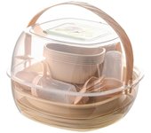 Juego de vajilla de plástico portátil de 36 piezas para picnic y Viajes, juegos de vajilla duraderos, de gran capacidad para acampar, juego de vajilla irrompible para Cocinar en camping