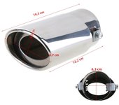 Universal Car Exhaust Muffler Exhaust Pipe Tail Throat Stainless Steel Car Muffler Tip Chrome Round Pipe Exhaust Tail Muffler