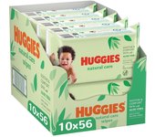 Toallitas Huggies Natural Care para Bebé - Aloe Vera - 99% Agua y con Aloe Vera - 560 toallitas - PACK Especial 10 x 56 Toallitas Aqua Aloe Huggies