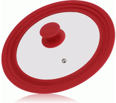 CHEFZOCO Tapa Universal Ajustable para Sartenes y Ollas - Multiusos Con Válvula de Vapor, Cristal, Bordes Silicona, 16 a 20 cm