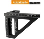 Upgraded Carpenter Square Aluminum Miter Triangle Ruler Precision Hole Scriber Woodworking Square Protractor 45/90 Degree Layout