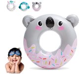 Flotador inflable de unicornio de dinosaurio, 58 cm/22,8 pulgadas, con asiento de natación para bebés de 3 a 6, Koala 76 cm/30 pulgadas, anillo de natación para niños de 6 a 12, neumáticos