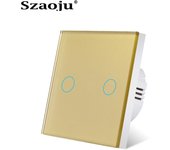 EU/UK Standard Crystal Tempered Glass Wall Panel Light Touch Switch Led Indicator Sensor Electrical Button 1/2/3Gang 220V