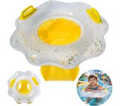 Flotador Floral con Lentejuelas para Bebés (6M-3A) - Aro Acuático Infantil PVC Ecológico | Juguete Piscina/Playa Seguro 🌸✨