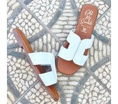 Shoes Sandalias Planas marca Oh! My Sandals para mujer en color blanco