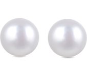 Pendientes Luxenter  de Plata de Ley 925 con Perla Blanca acabados en oro amarillo de 18K - Básico