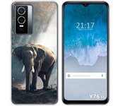 Funda Silicona para Vivo Y76 5G diseño Elefante Dibujos