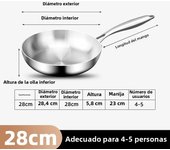 316 Stainless Steel Frying Pan Wok Non-Stick Pan Home Universal Induction Gas Stove Steak Skillets Saucepan Kitchen Cookware