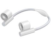 Ventilador de cuello portátil, ventilador manos libres de 2400 mah, ventilador colgante de 3 velocidades, blanco