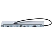 XO Hub USB-C 12 en 1 con 2x USB-A 3.0, HDMI, RJ-45, VGA, USB-C 100W, Audio Mini Jack, Lector Microsd y SD