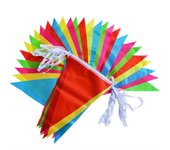 100M Multicolored Triangle Flags Bunting Banner Nylon Fabric Pennant Festival Outdoor Colorful Decoration