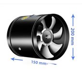 4''6''8'' Pipe Exhaust Fan Air Ventilator Metal Pipe Ventilation Exhaust Fan Mini Extractor Bathroom Toilet Wall Fan Duct Fan