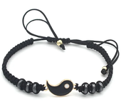 Tai Chi Yin Yang Couple Bracelets Alloy Pendant Adjustable Braid Chain Bracelet Necklace Matching Lover Bracelets Necklaces